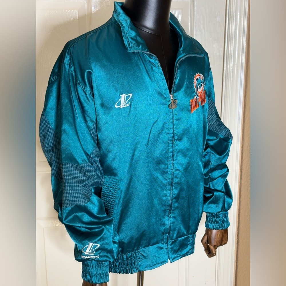 VINTAGE MIAMI DOLPHINS 90s JACKET LOGO 7 SIZE “M” RARE​​ - Picture 2 of 13